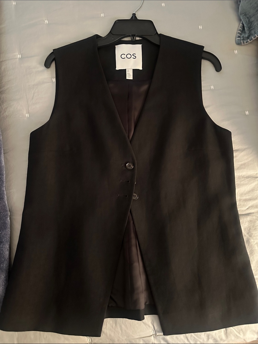 COS Black Sleeveless Buttoned Tailored Vest